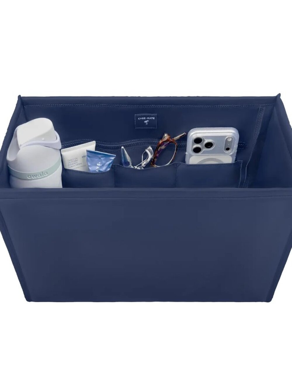 Case-Mate Jelly Tote Organizer Insert Oxford Navy Blue Laptop Sleeve Pockets NWT